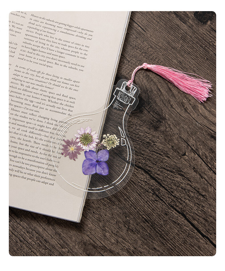 TIANSE Dried Flower Bookmark Pressed Flower Craft Kit Creative Handmade Graduation Souvenir Gift for Boys and Girls Plant Specimen Tassel Material Pack Multicolor 10 Pieces TS-6138 2