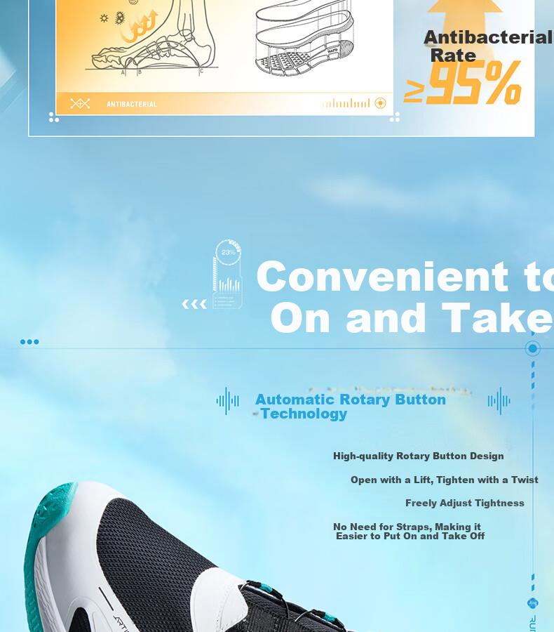361° Qingyang | Children's Running Shoes, Spring 2025, Boys And Girls, Big Kids, Rotary Buckle, Lightweight Cushioning, Jogging Sneakers, Black, Size 40 12