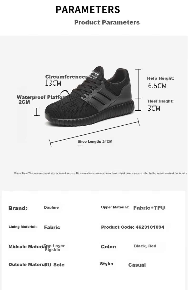 DAPHNE Breathable Lightweight Mesh Shoes, Women's Soft-Soled Casual Sports Running Shoes, 4623101094, Black, Size 35 4