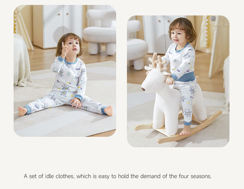 Betis Children's Pajama Set Autumn Winter 2025 New Boys Girls Baby Homewear Pure Cotton Long Sleeve Class A 9
