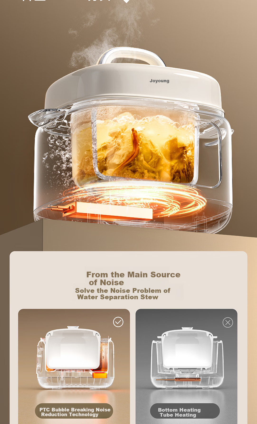 Joyoung Quick-Cooking Electric Stew Pot, Bird's Nest Stew Pot, Double Boiler Pot, Multifunctional Pot, Baby Food Cooker, Soup Pot, Stew Pot, Steamer, 1L Compact Capacity GD189 8