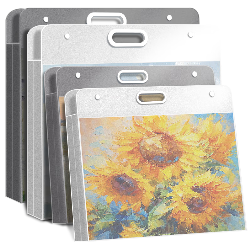 Xinshida 4K Transparent Black Art Portfolio, Sketch Pad Storage Folder, Artwork Organizer, A2 Drawing Folder, A3 Transparent Poster Bag, Oil Painting Pouch, Children's Art Storage Case