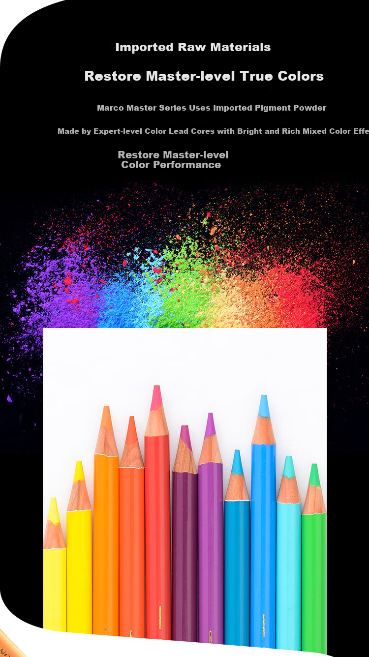 MARCO Master Oil-Based Colored Pencils Art Student Set for Boys And Girls, Students Colored Pencils Birthday Gift Master Premium [Oil-Based 48 Colors] 6
