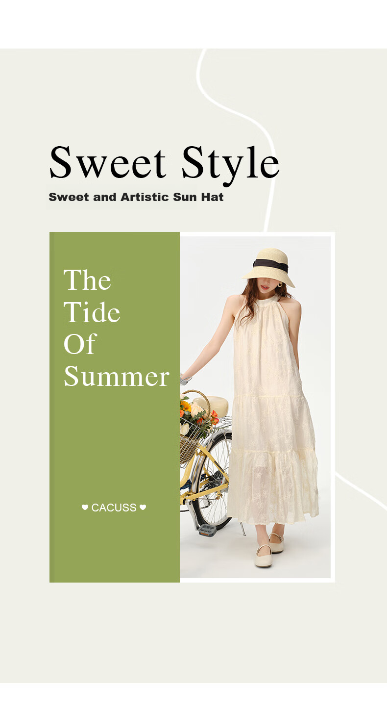 CACUSS Sun Hat for Women, Summer UV Protection Hat with Wide Brim, Open Top Straw Hat, Sun Visor, Rollable Hat for Women, Gelin Brow 2