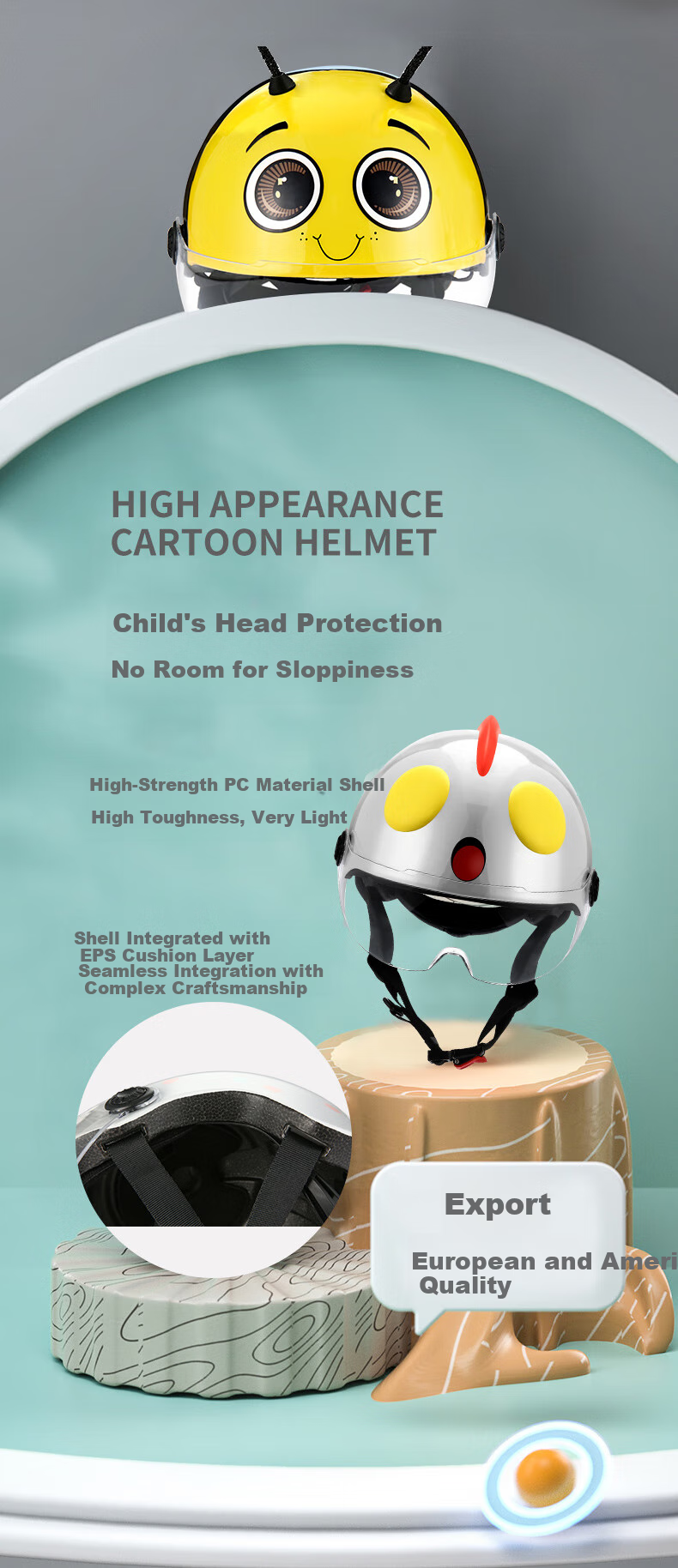 Shishian Kids Helmet Electric Motorcycle 3C Certified Cute Cartoon Design Windproof Warm Four Seasons Universal Half Helmet Lightweight Portable Safety Cap for Boys and Girls 4