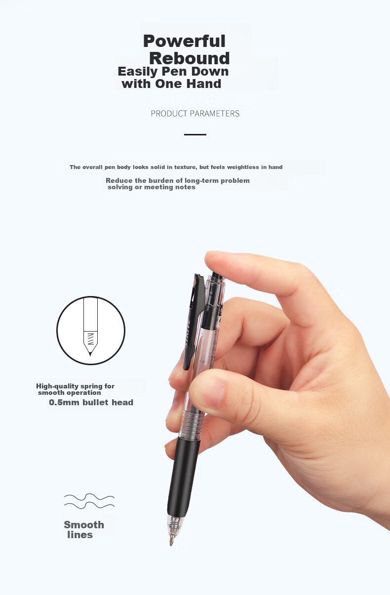 BAOKE PC5108 0.5mm Retractable Gel Pen Red Bullet Tip 12pcs/Box 4