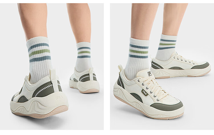 FILA Official Men's Shoes, COOKIES Retro Canvas Shoes, Cookie Shoes, Fashionable Casual Shoes 5