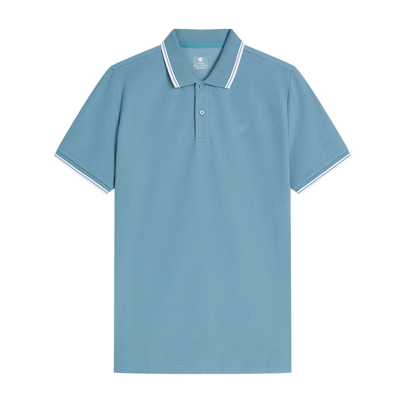 JD Original [Cool Quick-Dry] Men's Polo Shirt Short Sleeve T-Shirt Spring And Summer Clothing for Men, Light Blue, XL