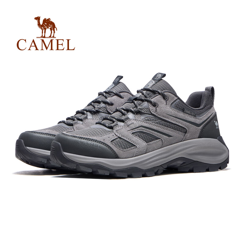 CAMEL Outdoor Hiking Shoes, Spring Women's Versatile Thick-Soled Heightening Wear-Resistant Non-Slip Trekking Shoes for Men, Model 3025, Black, Size 42