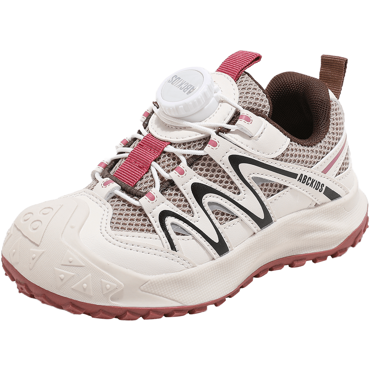 ABC KIDS Children's Sports Shoes, Autumn Girls' Lightweight Casual Shoes, Classic Versatile Style Boys' Running Shoes, Beige And Brown, Size 28