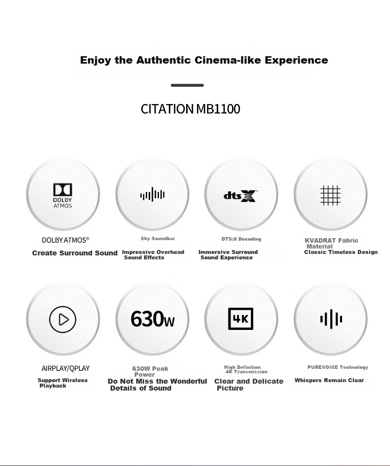 Harman/Kardon Soundbar CITATION MB1100, Home Theater System, TV Speaker, Speakers, Dolby Atmos, HIFI Package, Soundbar 2