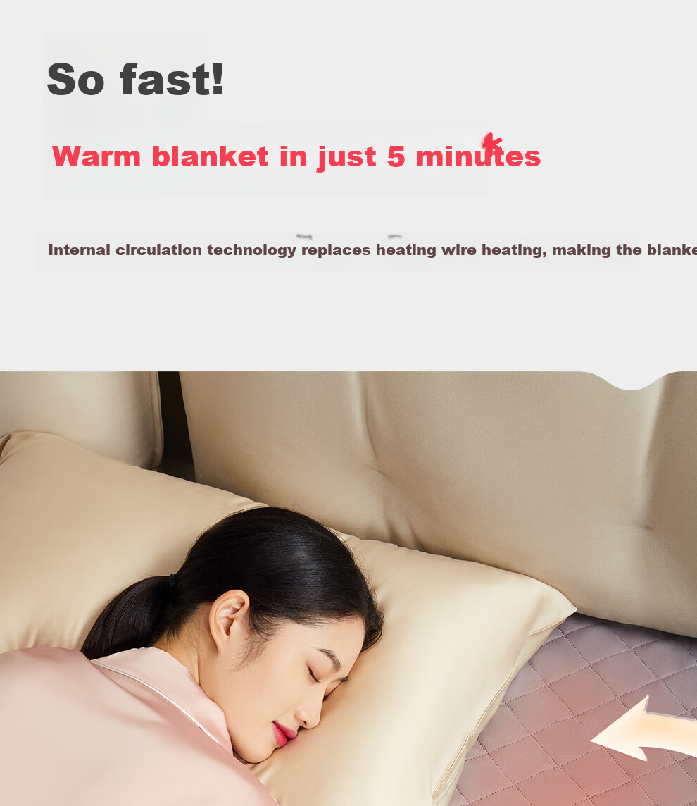 RAINBOW [High Temperature Protection] Single-Person Timed Water Circulation Heating Blanket, Quick Heating Electric Heated Blanket, 1.8*1.2 Meters 4