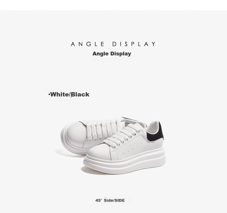 CAMEL Women's Canvas Shoes, Versatile And Classic White Sneakers, Height-Increasing Thick-Soled Casual Shoes, L25S548064, White/black, Size 35 16