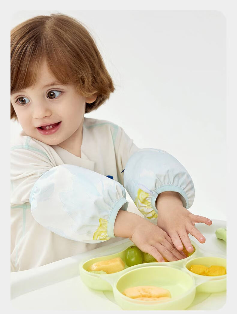 Babycare Children's Sleeves Baby Girls Cute Waterproof Oil-proof Toddler Arm Protectors Infant Sleeve Covers Green Melody M 7