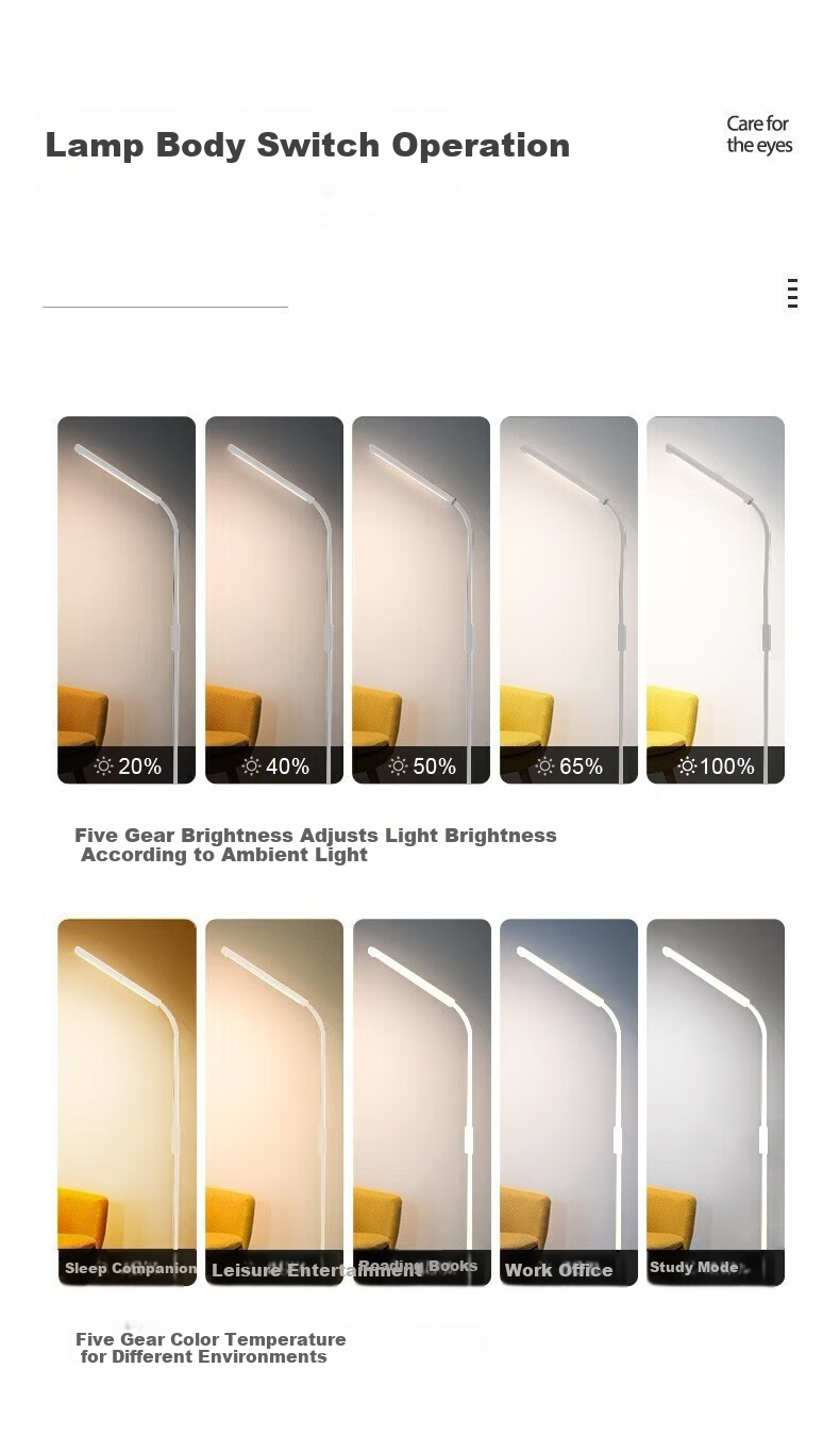 ONEFIRE Floor Lamp, Living Room Floor Lamp, Study Eye-Protection Lamp, Bedroom Bedside Lamp, Piano Lamp, Standing Reading Lamp, Study Room Lamp 5