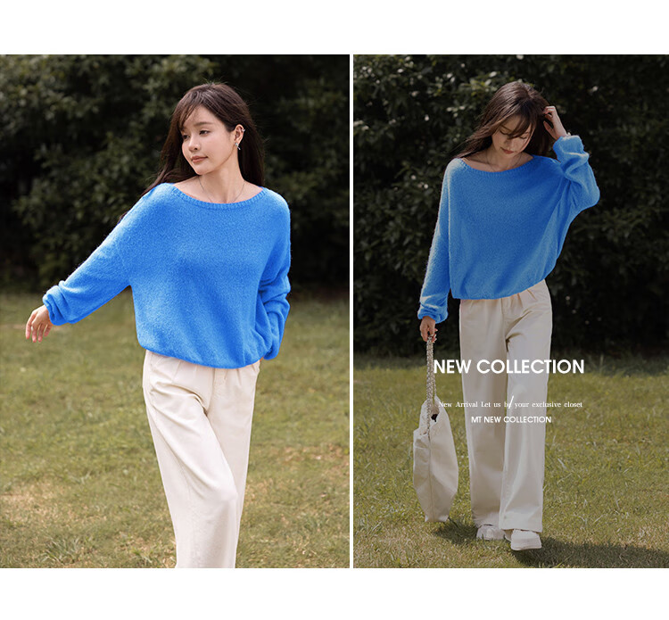 MT Japanese Soft Style Winter Simple Versatile Pullover Gentle Solid Color Long Sleeve Knit Sweater 14