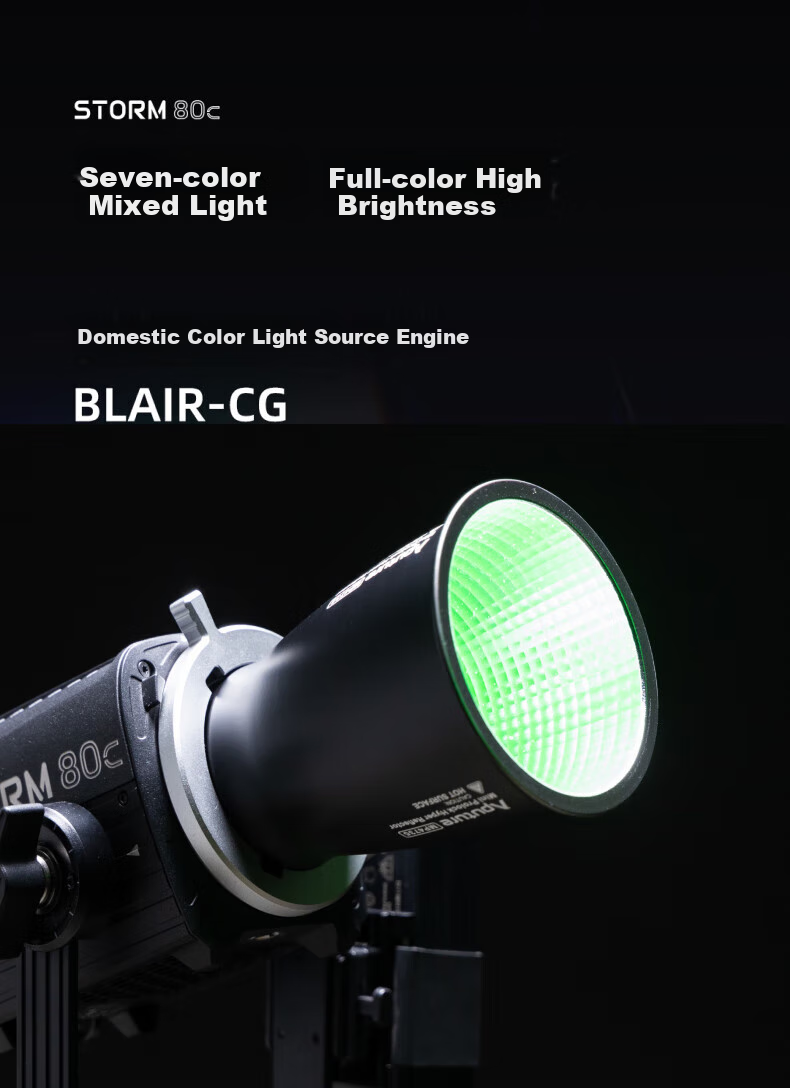 Aputure STORM 80c Portable Handheld Professional Fill Light for Live Streaming, Video Shooting, Comic Con, Portrait Photography, Outdoor Photography, BlAIR Color Mixing Full-Color Light 4