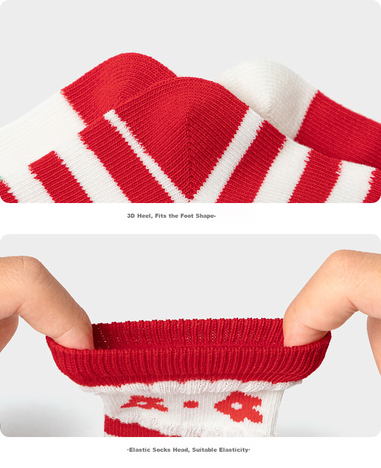 BALABALA Socks, Autumn Infant Mid-Calf Socks, Seamless Handmade, Five Pairs Pack [Mengji Xiaodu IP] 209925172213 8