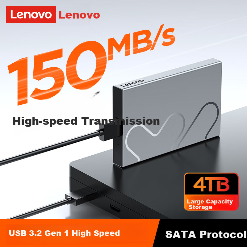 Lenovo Xiaoxin 4TB Portable Hard Drive L6 USB3.2Gen1 2.5-Inch Mechanical Hard Drive External Storage for Laptop File And Photo Backup
