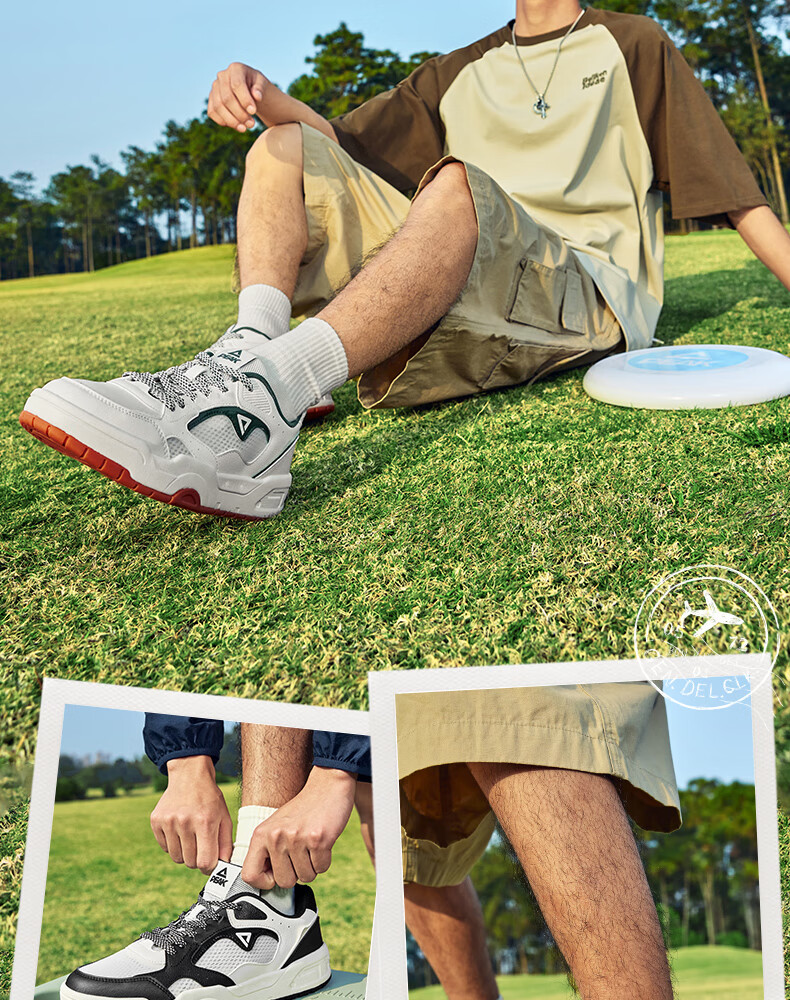 PEAK Taiji White Sneakers for Men, Summer Wear-Resistant Height-Increasing Mesh Shoes, Soft-Soled Running Sports Casual Shoes DB520117 3