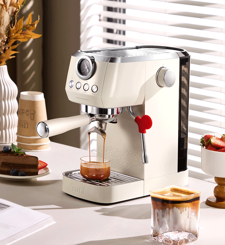 Tuni [Consult Customer Service for Surprises] E1 Compact Home Coffee Machine, Italian Espresso, Semi-Automatic Steam Milk Frother And Latte Art Maker, with Dual Heating System 6