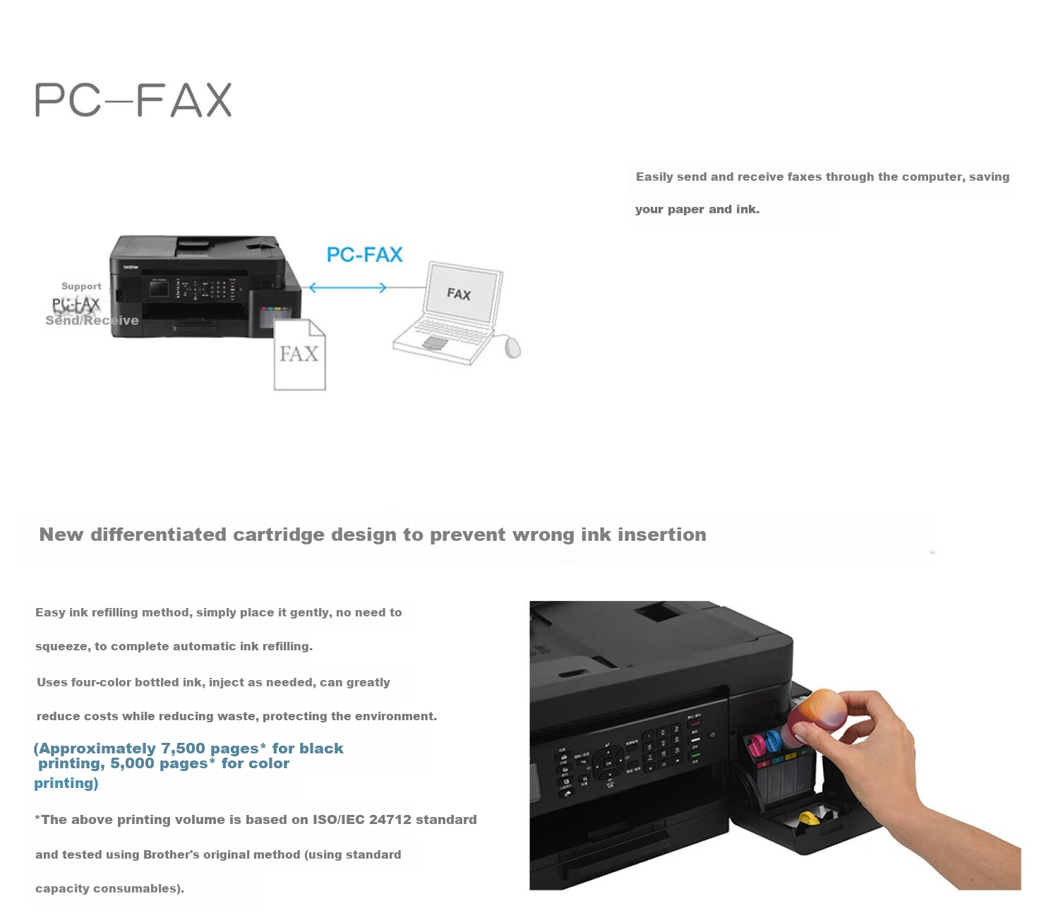 Brother MFC-T930DW, Compact Cube Ink Tank All-In Printer with Built-In Ink Supply, Color Printing, Duplex Printing, Wireless Network Connection, And Mini-Program Printing 3