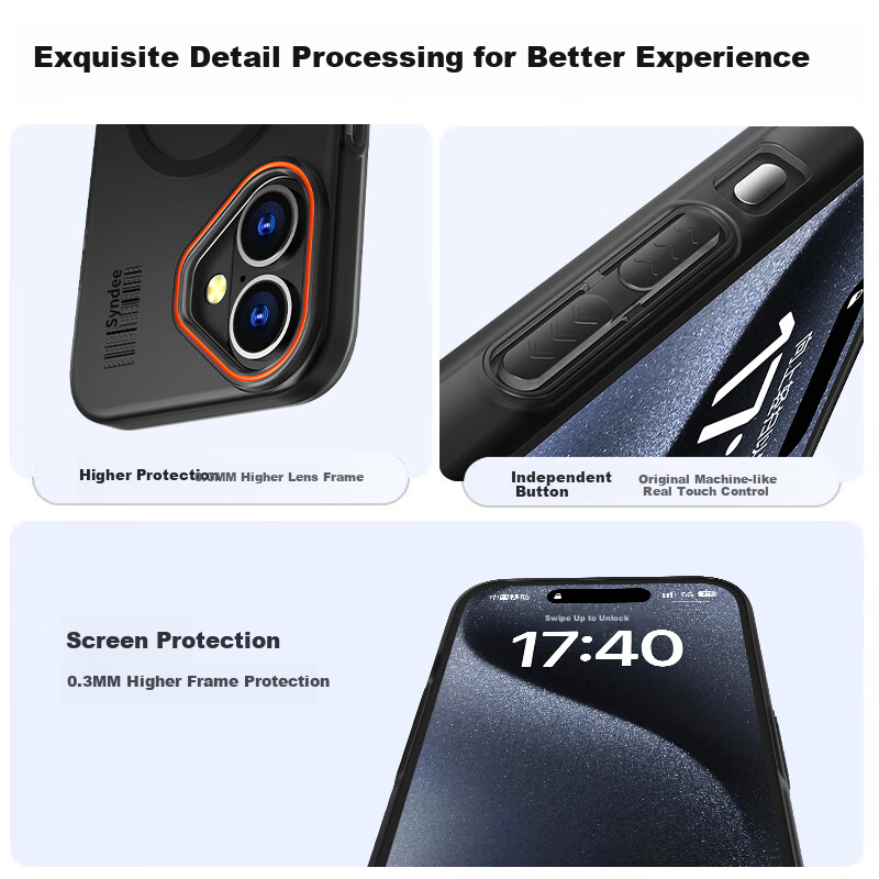 Чехол Baozou для Apple iPhone 16 Plus, противоударный, с защитой камеры, прозрачный, белый