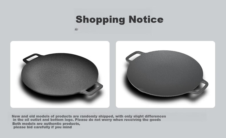 Laoyiren Cast Iron Griddle, Barbecue Plate, Non-Coated, Suitable for Gas Stove, Induction Cooker, Cassette Stove, Iron Plate, Grill Pan, Pancake Pan, Steak Plate, Outdoor Use 2