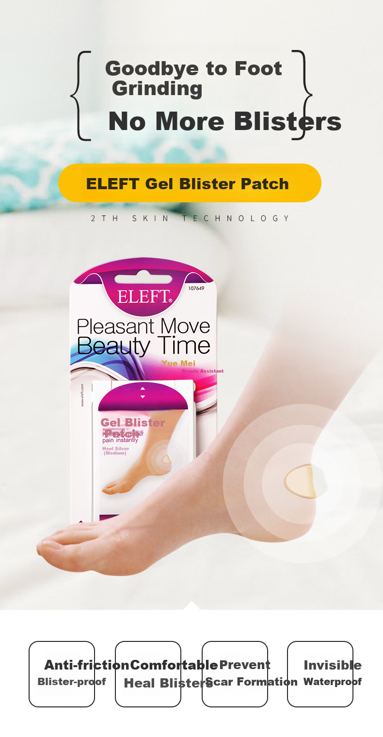 Eleft Gel Blister Patches, Anti-Friction Heel Pads, Invisible Shoe Insoles for High Heels, Thumb Outer Side, 4 Pieces Per Pack 1