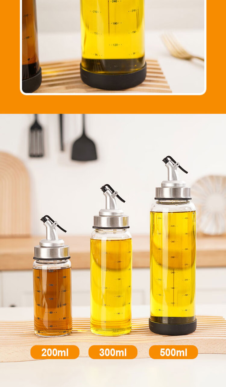 Jingmao Glass Oil Dispenser Automatic Open-Close Leak-Proof Large Capacity Soy Sauce and Sesame Oil Bottle for Home Use 8