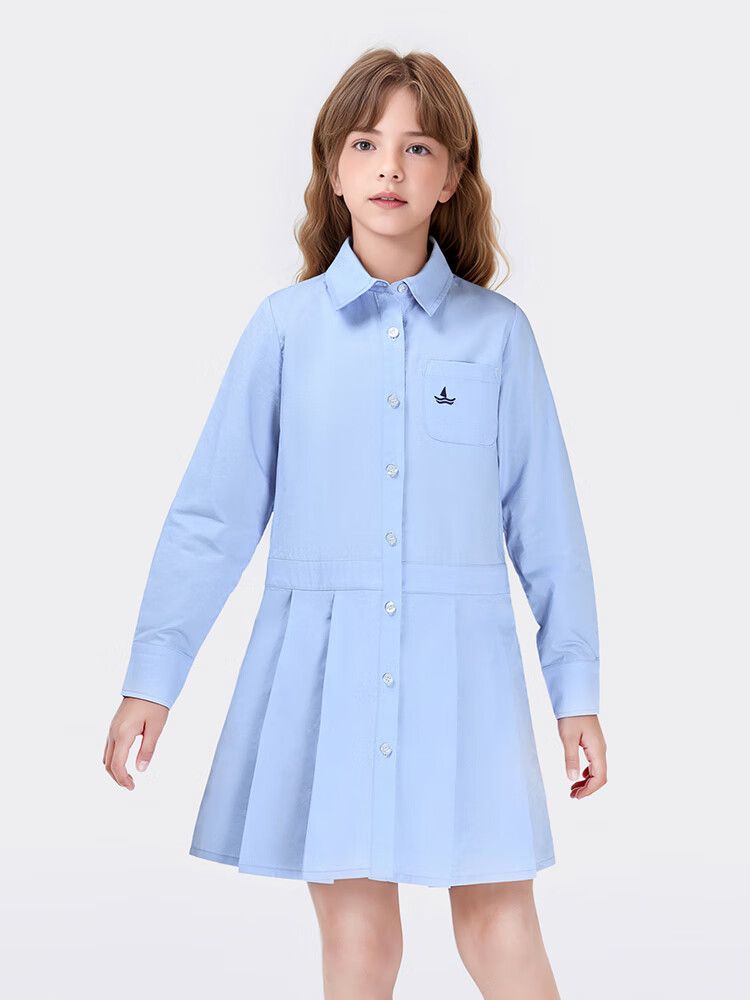 Navigare Girls' Dress Children's Skirt Student Long Dress Academy Style Comfortable Coastal Khaki 165 9