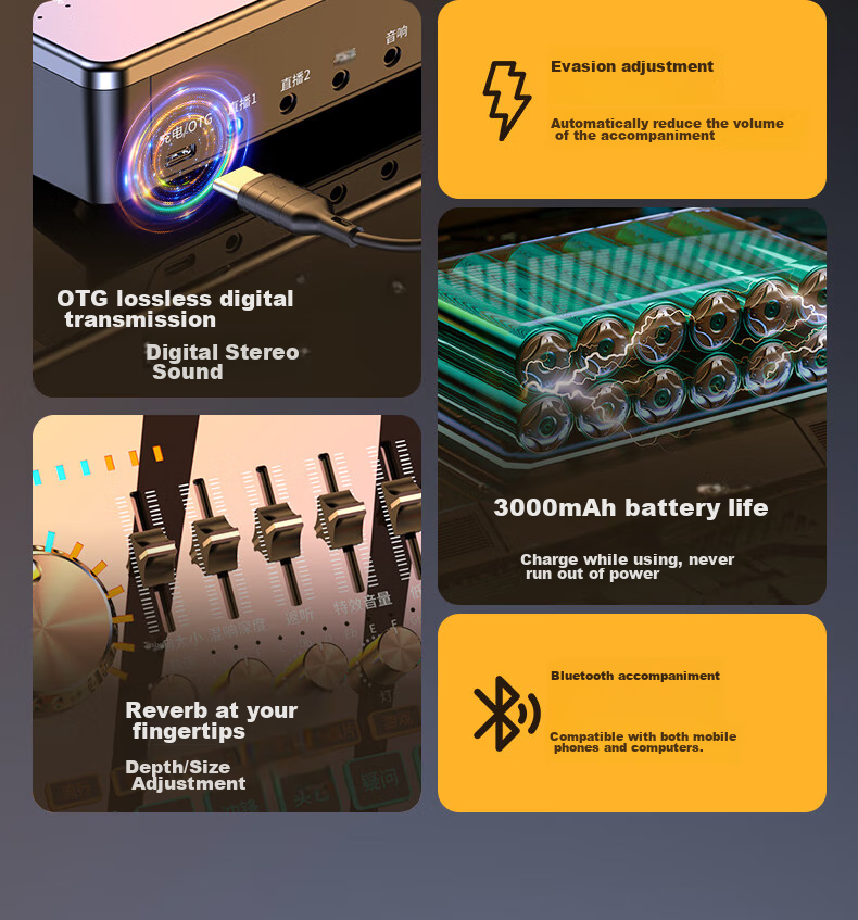 Haomuren Sound Card Kit, Live Streaming Equipment Set, Mobile Phone Karaoke Special, for TikTok Live Streamers, Professional Singing Device, Recording Microphone, Fill Light, External Sound Card for Computer, Microphone 5