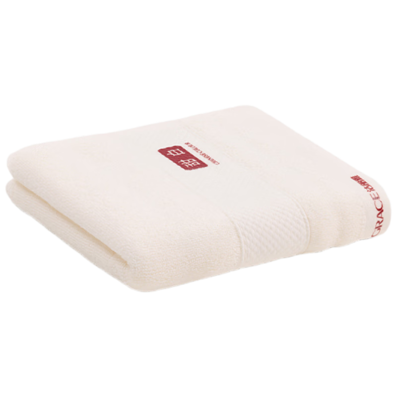 Grace Guose Series 7A Antibacterial Pure Cotton Towel, Ribbed Style, Thickened All-Cotton Face Towel for Men And Women, Sports, Sweet White Color