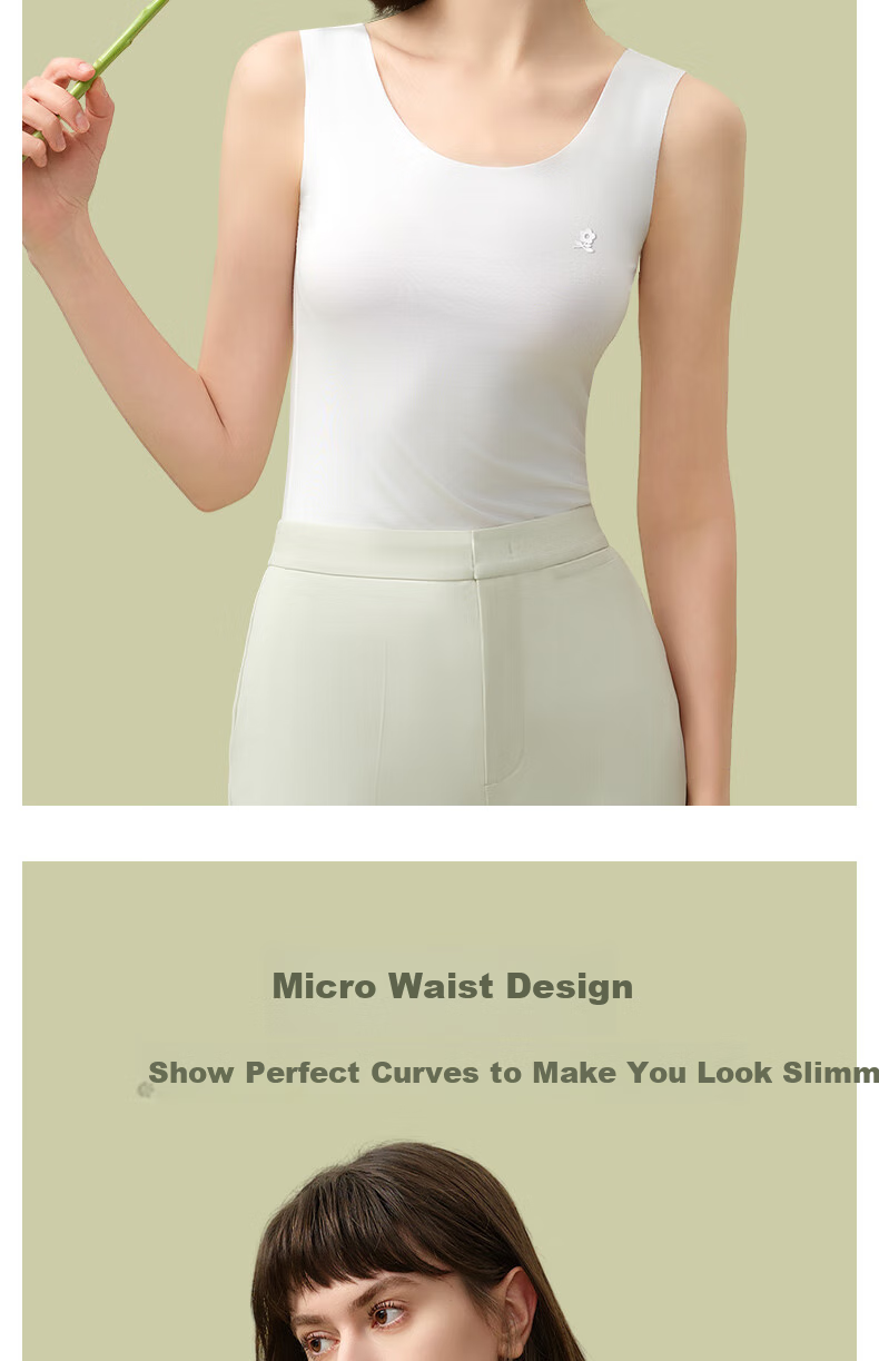 MONTAGUT Seamless Modal Tank Top for Women, Thin Undershirt Camisole Undershirt Vest Undershirt Sports Bra Sweatshirt for Autumn Home Wear 8