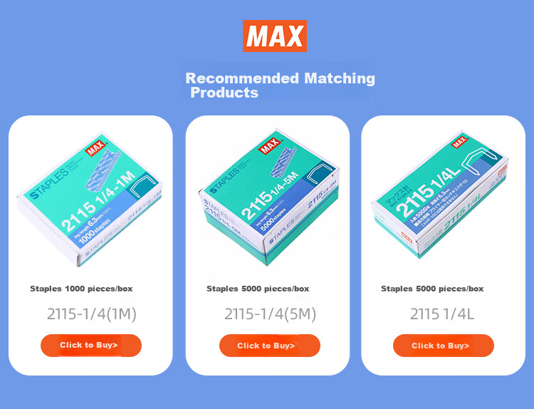 MAX Standard Stapler Manual Nailing Tool All-Metal Stapler Shooting Machine for Binding 13mm TG-A 1
