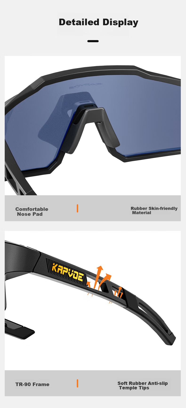 KAPVOE Pioneer Colorful Hiking Sunglasses Outdoor Windproof Polarized Goggles Unisex 7