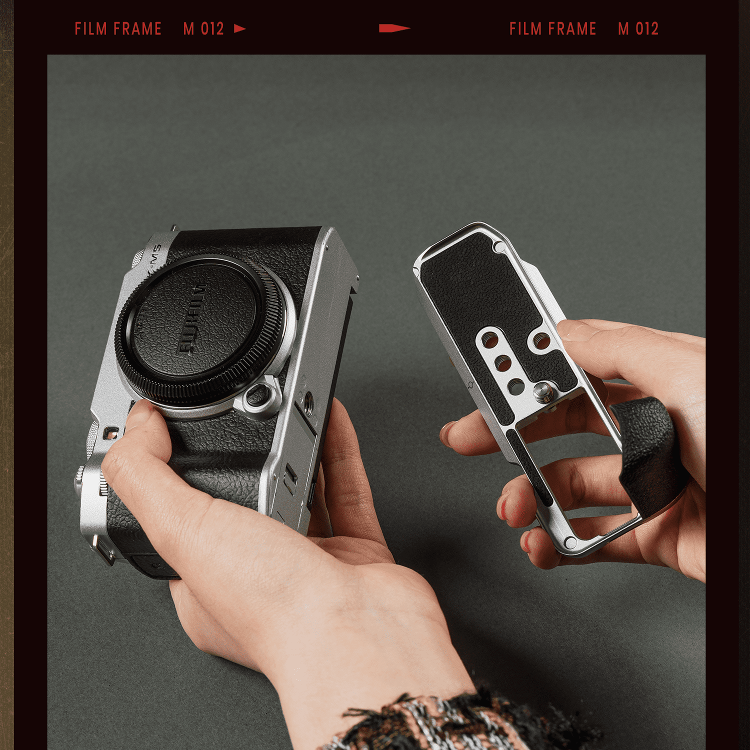 SmallRig 4876 Fuji X-M5 Camera L-Shaped Handle XM5 Thumb Grip Hot Shoe Cover Genuine Leather Camera Case Baseplate Time Machine Full Cage Photography Accessory 8