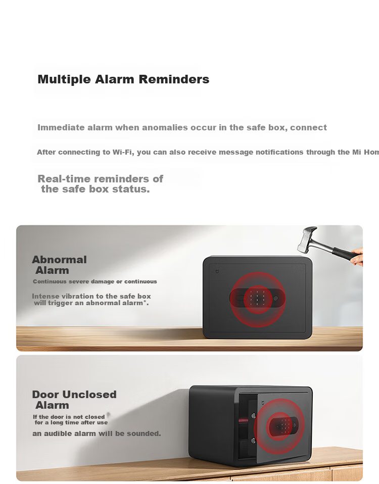 MIJIA Smart Safe Box, 30CM, Fingerprint Password, 6 Unlocking Methods, Office And Home Safekeeping Cabinet, Confidential Box 11