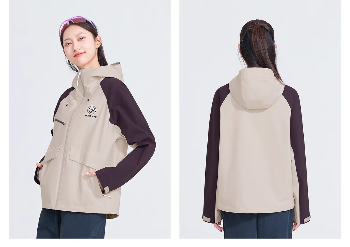 CAMEL Panda Single-Layer Windproof Waterproof Outdoor Mountaineering Jacket Unisex Colorblock A35BA31140 M 23
