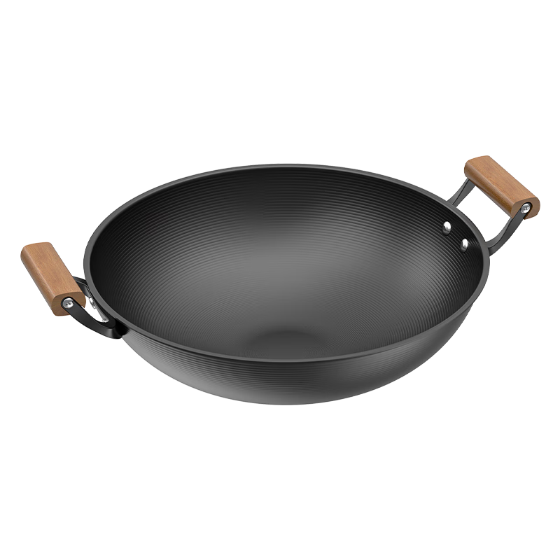 Zhongkang Iron Wok Classic Deep Nitrogen Extreme Iron Uncoated Pure Iron Rust-Resistant Double-Handled Open Flame Gas Universal 36cm Round Bottom