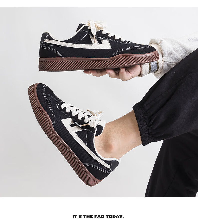 Huili Official Canvas Shoes for Men, Spring And Autumn Style, Thick-Soled Height-Increasing Sports Sneakers, Outdoor Casual Training Shoes, Black, Size 44 6
