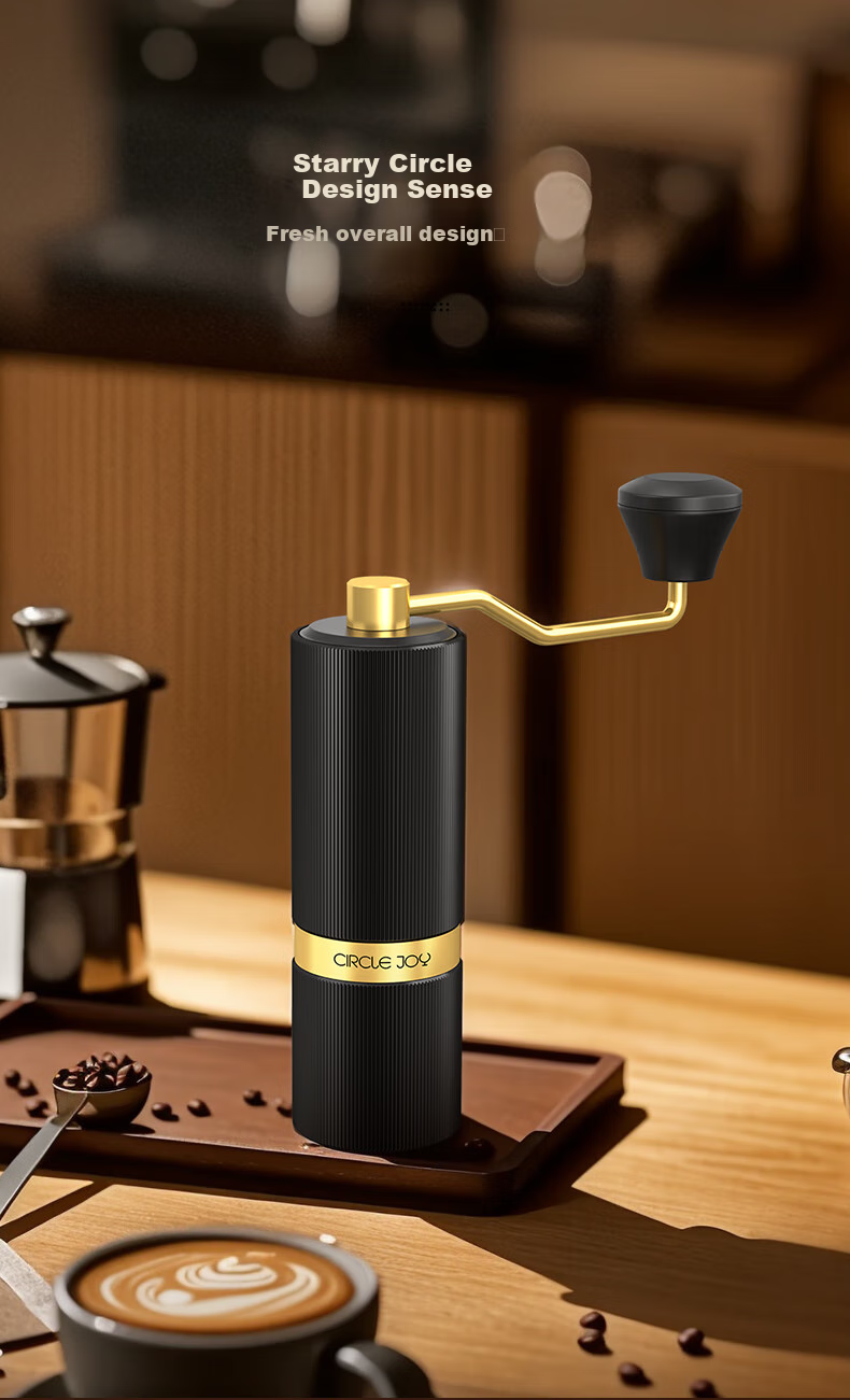 Circle Joy Hand-Crank Coffee Grinder, Manual Coffee Grinder, Home Portable Mini Coffee Machine, Powder Grinder 10