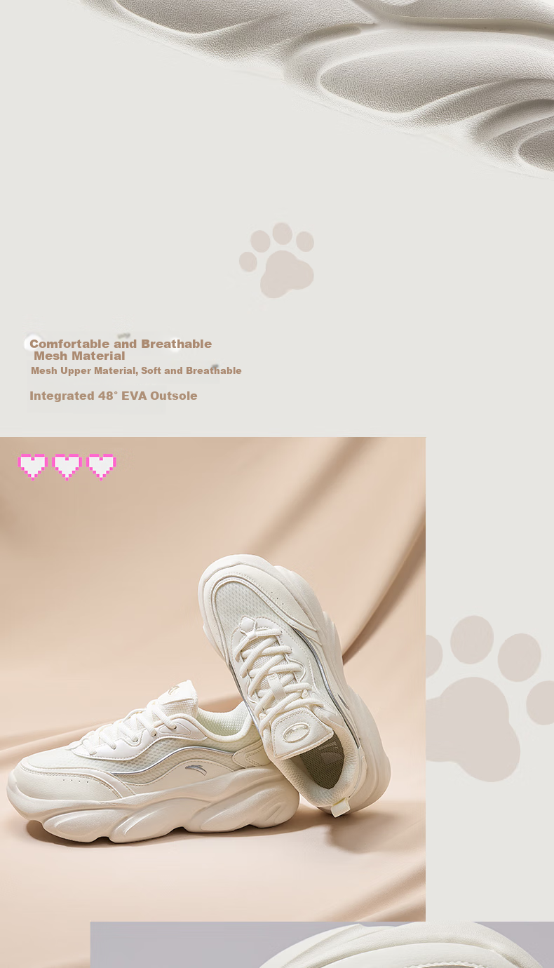ANTA Miaomiao Shoes | Guan Xiaotong's Style Dad Shoes, Women's Shoes for Autumn, Breathable Mesh Upper, Thick-Soled Height-Increasing Casual Sneakers 3