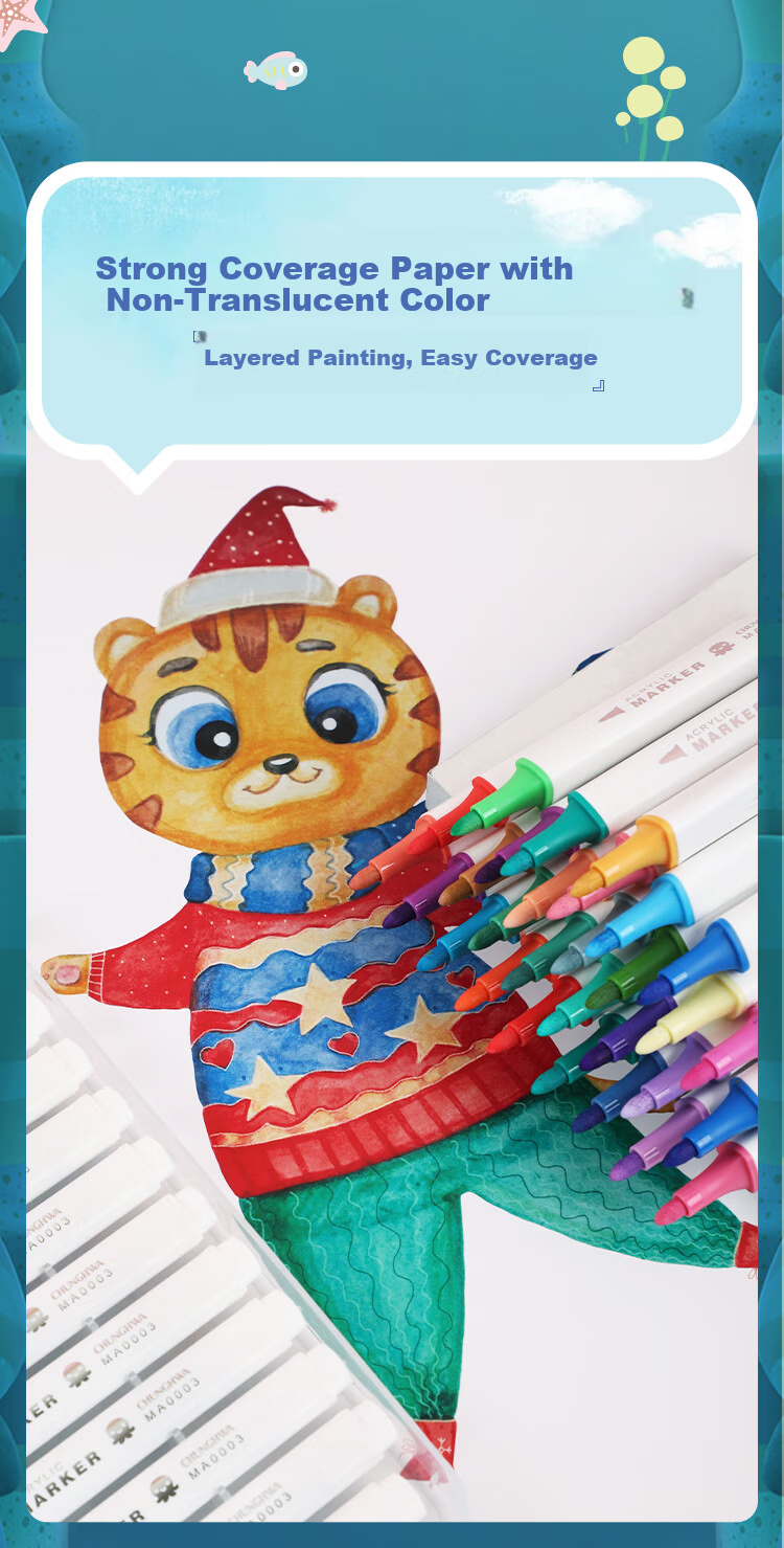 Zhonghua Xhai Diao Xiao Zongdu 36-Color Triangular Handle Single-Tip Water-Based Acrylic Markers, Waterproof Children's Hand-Drawing Graffiti DIY Painting Shoe Coloring Complete Set, Children's Day Gift MA0003 5