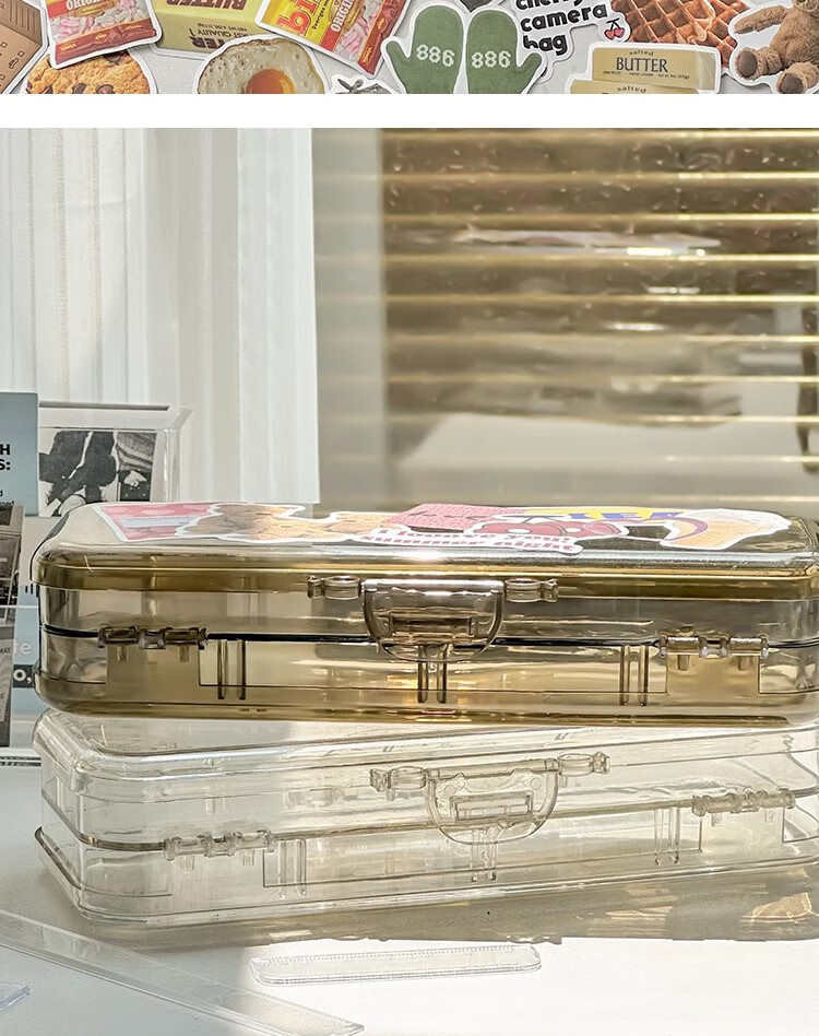 Class 3 Grade 2 Transparent Frosted Pencil Case Large Capacity Student Pencil Box Ins Storage Office Minimalist Transparent Version 12