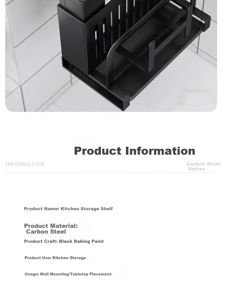 Jingyan Knife Holder Storage Rack, Kitchen Utensil Organizer, Cutting Board Stand, Countertop Knife Holder, Multifunctional Pot Lid Rack 6