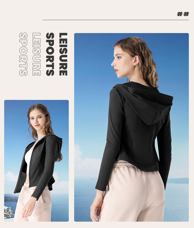 CAMEL Women's Summer Sunscreen Jacket Breathable Slim Fit Comfortable Yoga Quick-Dry Lightweight Original Yarn Ice-Feel Sports Coat 27