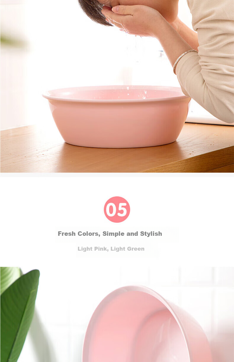 CHAHUA Plastic Basin, Large Antibacterial Face Washing Basin, PP Material, Vegetable Washing Basin, Children's Bottom-Washing Basi 4
