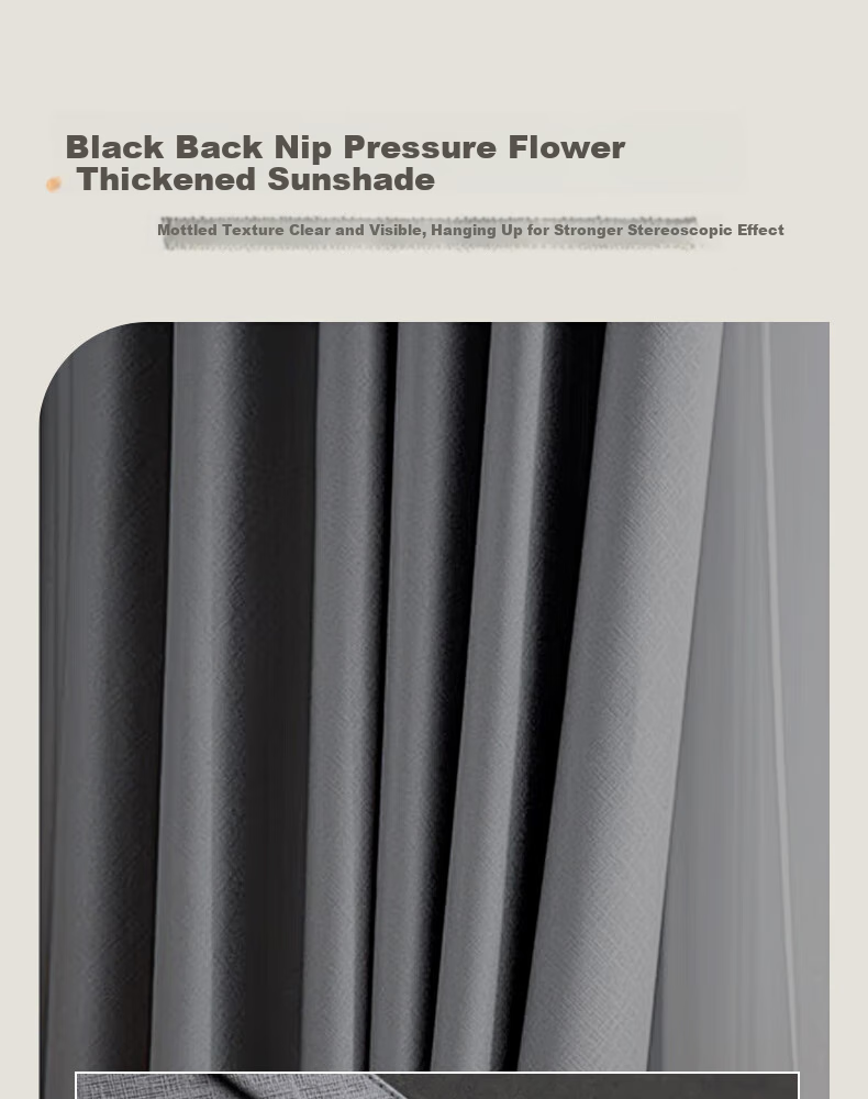 Ali Home Blackout Curtains, No Drilling Required, Hook-Style High Sunshade Curtains, Fully Blackout Fabric, Finished Curtains, 1.3*1.8 Meters 7