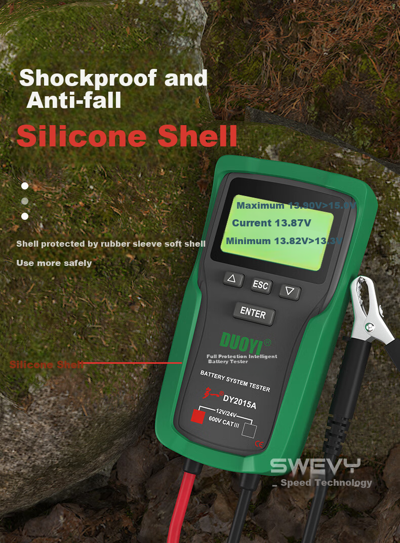 Duoyi Car Battery Tester, 12V/24V Battery Test Meter, Internal Resistance Tester for Batteries, DY-2015A 12